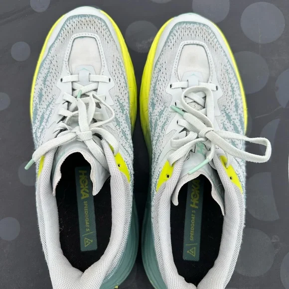 Hoka Speedgoat 5 Women's Trail Running Shoes - Gray and Yellow - Picture 5 of 6